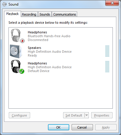 microsoft hd audio is disconnected?