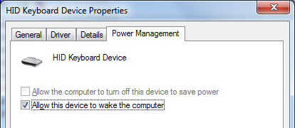 Allow this device to wake the computer